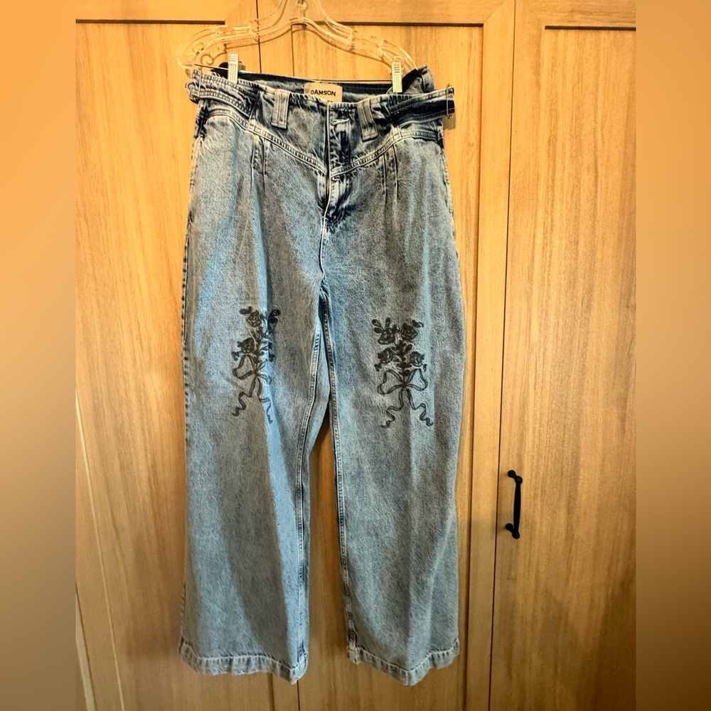 Damson Madder Embroidered Jeans, UK 16 /US 12